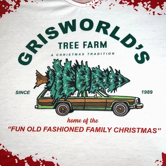Grisworlds Womens Christmas Shirt Top Tree Farm Festive Holiday Classic 1X - Picture 2 of 9